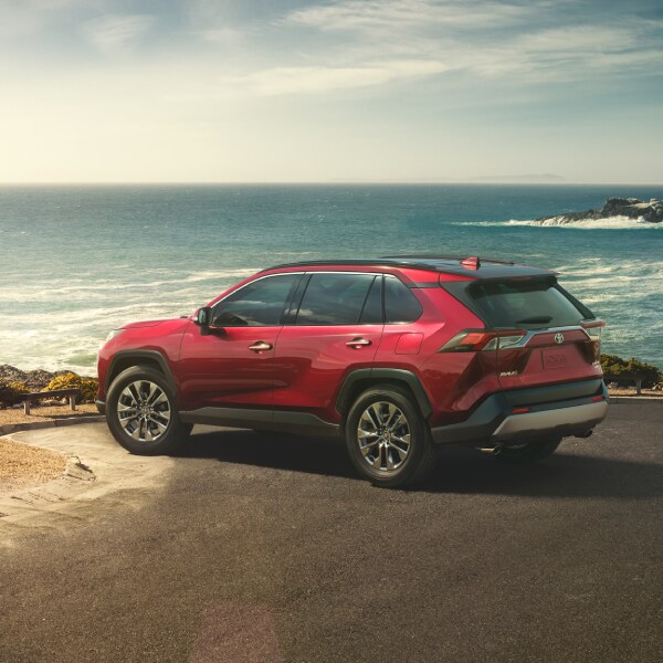 New Rav4 on a coastal cliff