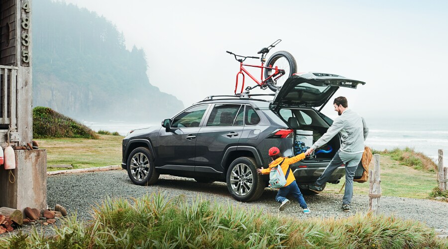Toyota RAV4 with a family
