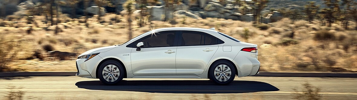 New 2020 Corolla Hybrid in the desert