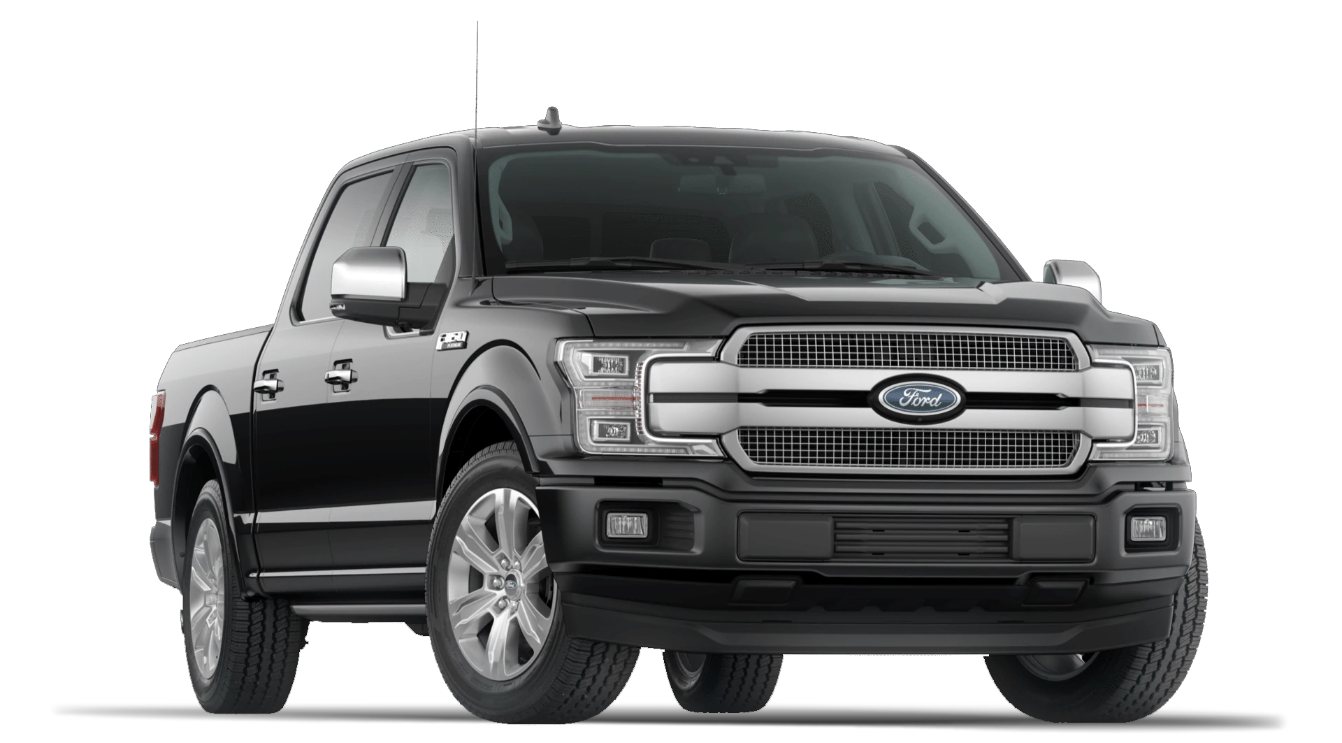 2020 Ford F150 Platinum Super Crew Cab in Agate Black Exterior with Technology Package