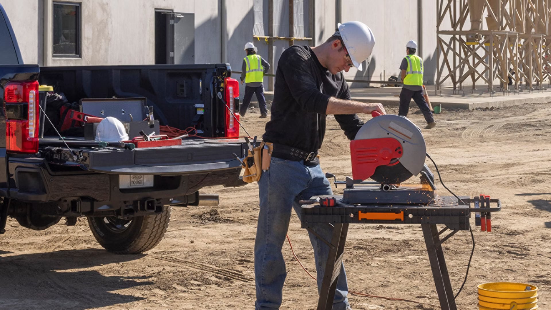 2027 Ford Super Duty Pro Power Onboard at a job site
