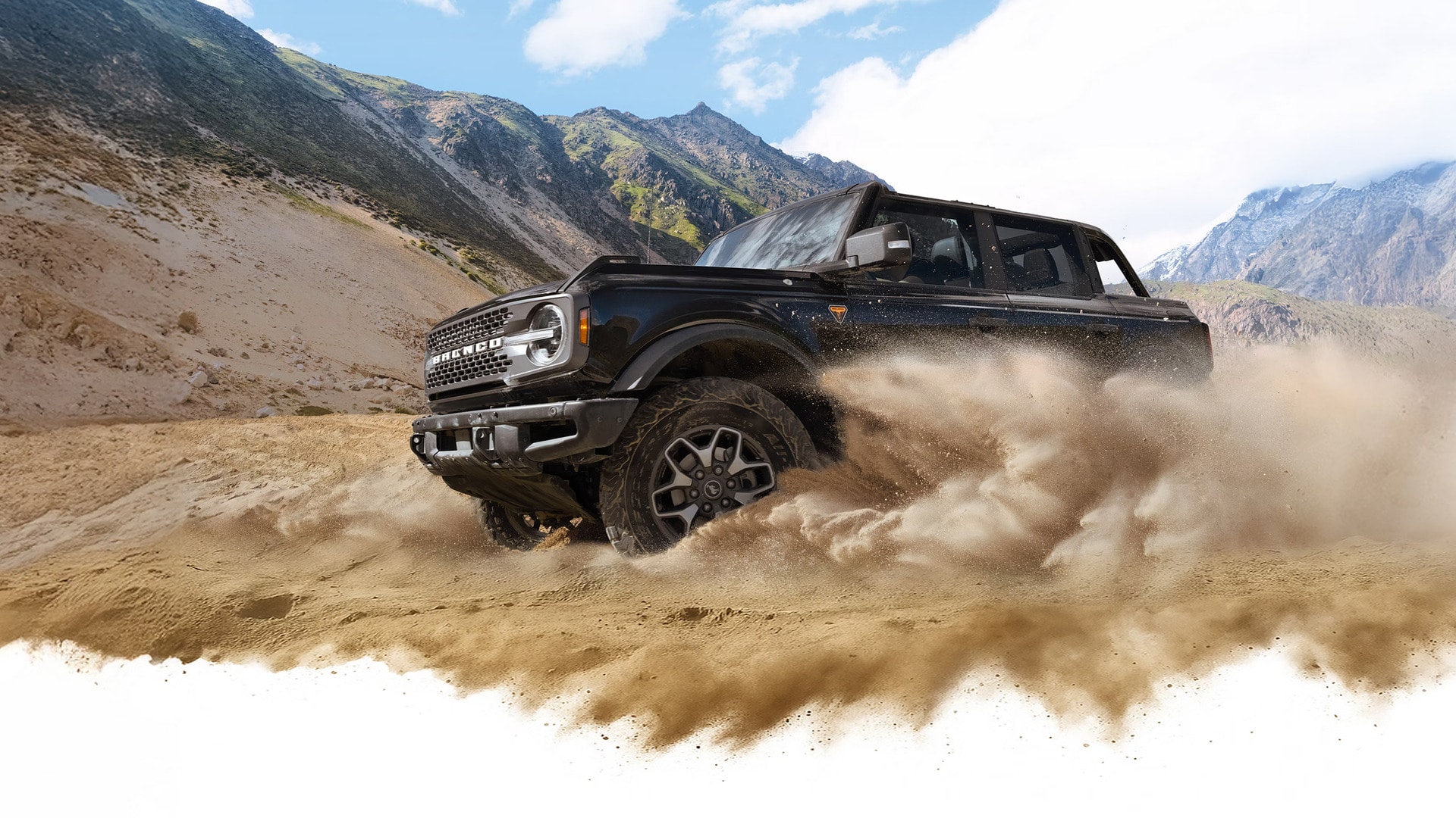 2026 Ford Bronco Badlands with Wildtrak Package on technical terrain