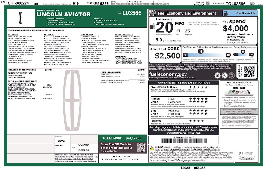New 2026 Lincoln Aviator Reserve SUV