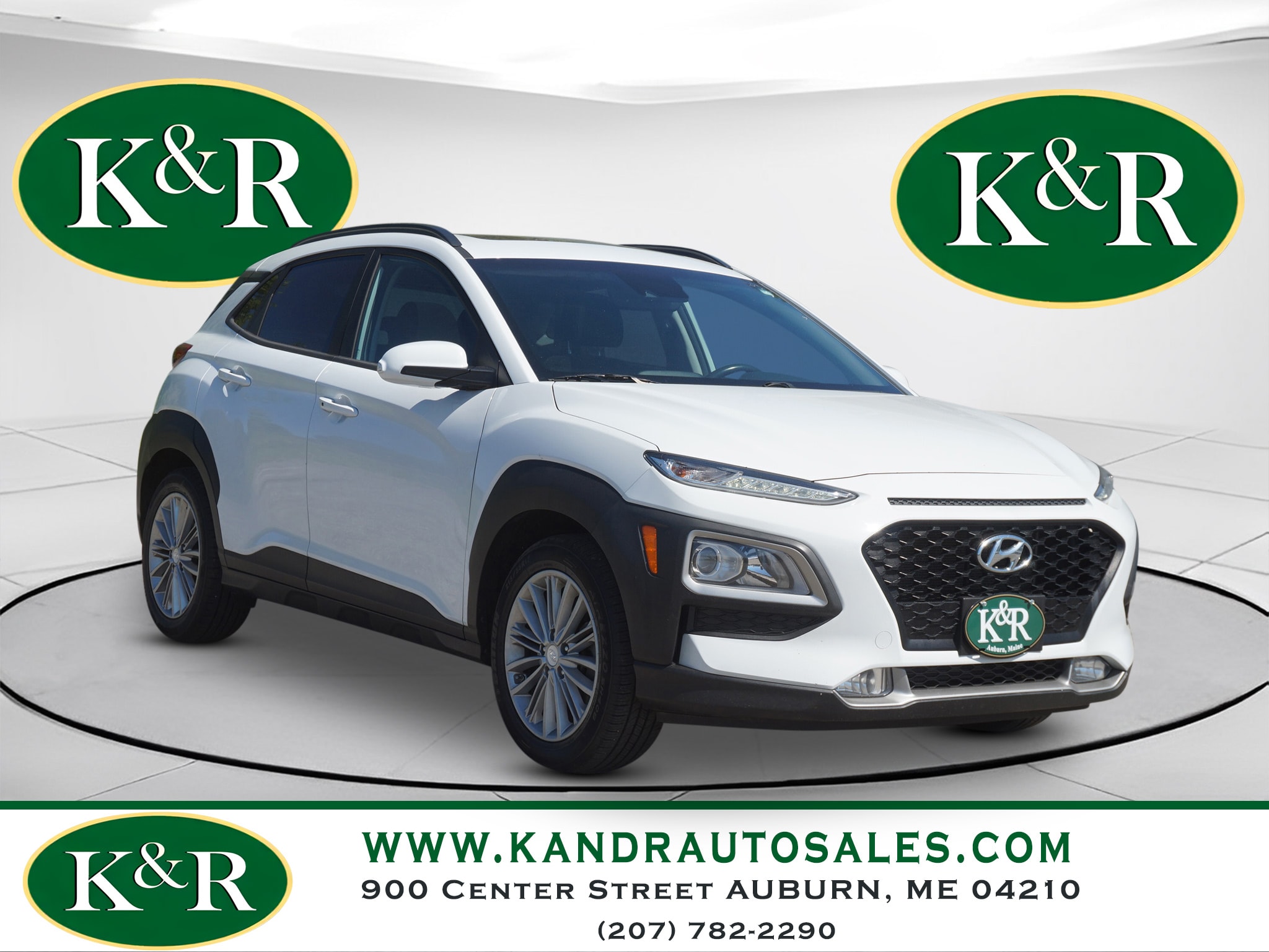 Chalk White 2020 Hyundai Kona SEL Plus AWD SUV / Crossover All-Wheel Drive Automatic