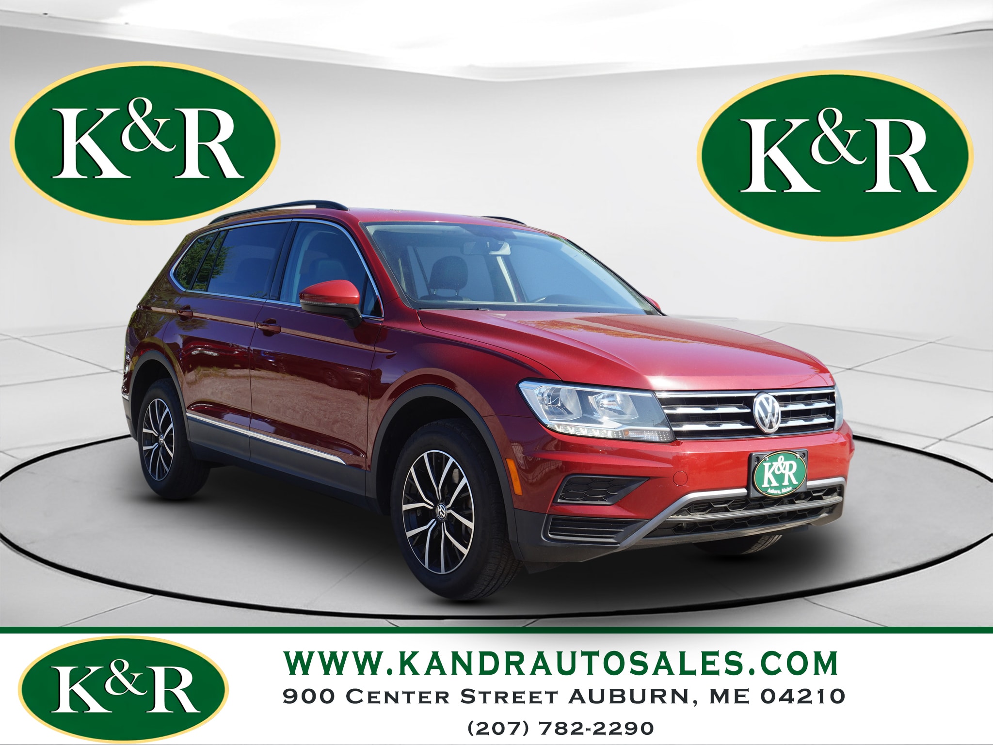 Red (Maroon) 2021 Volkswagen Tiguan SUV / Crossover All-Wheel Drive Automatic