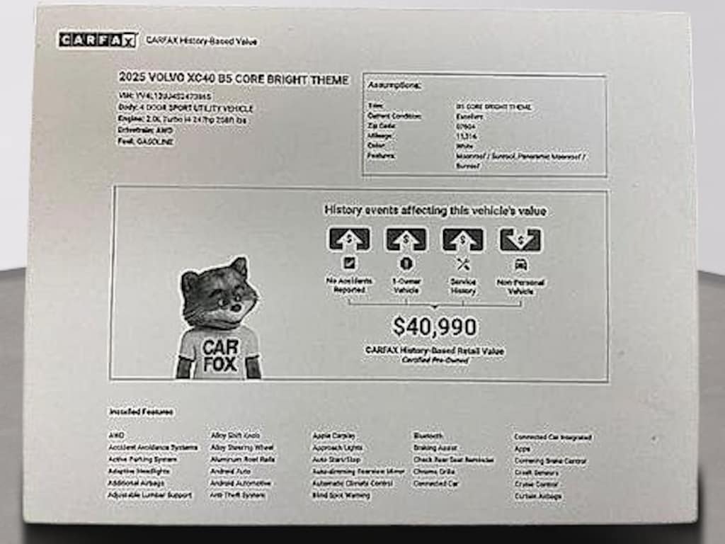 Certified 2025 Volvo XC40 Core Bright Theme SUV