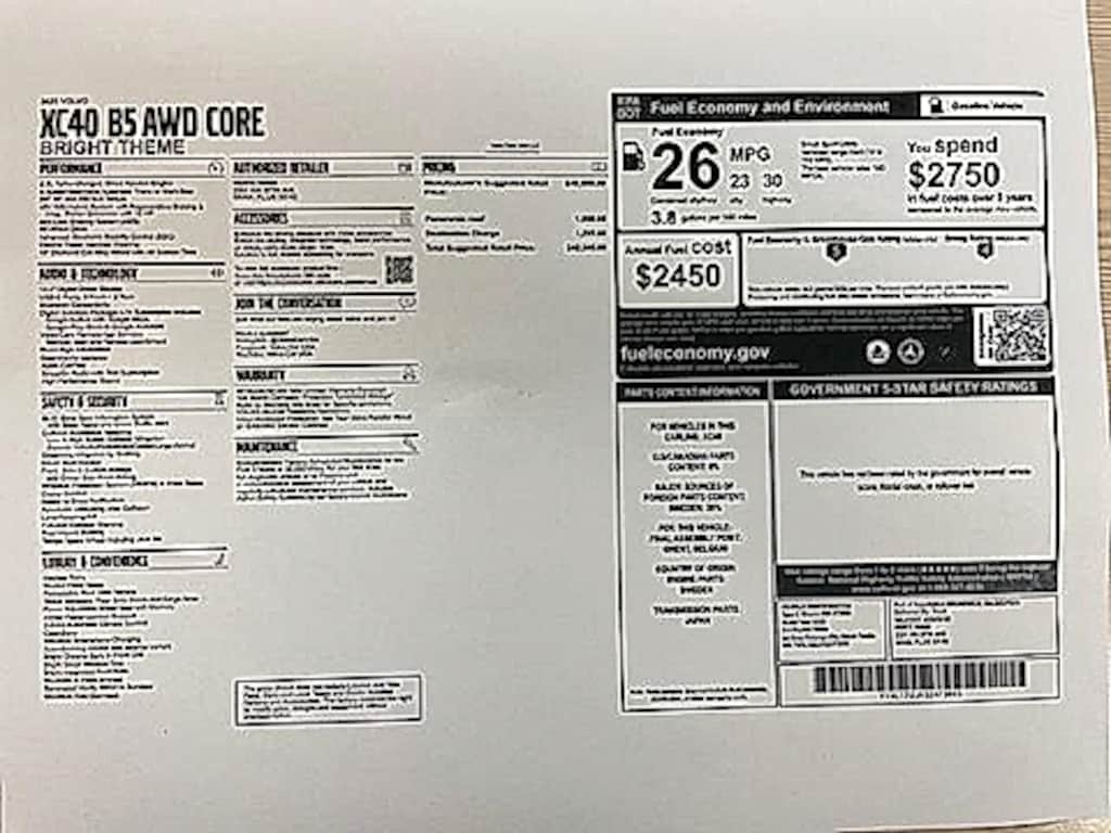 Certified 2025 Volvo XC40 Core Bright Theme SUV