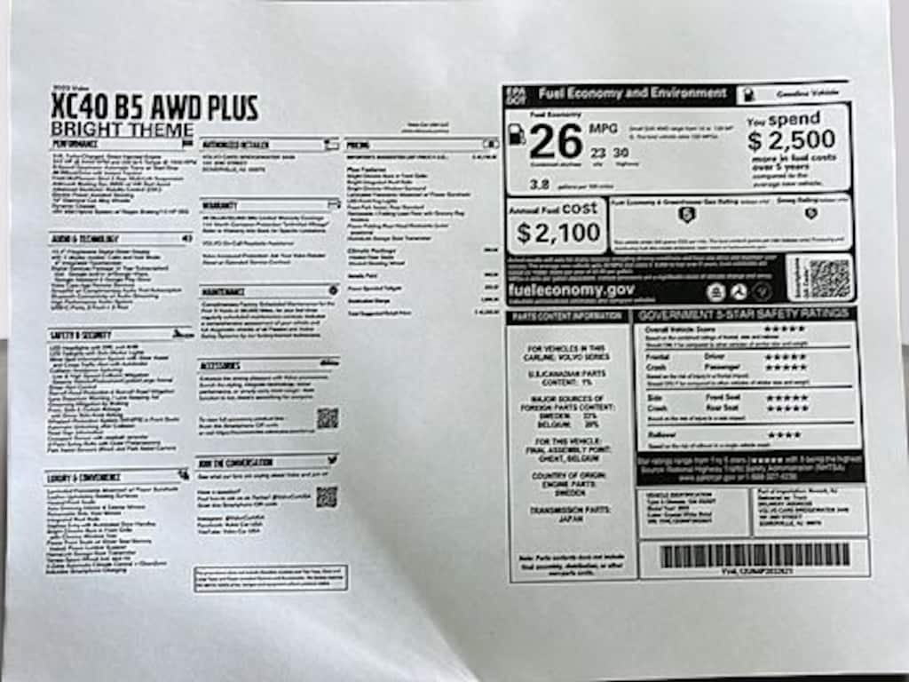 Certified 2023 Volvo XC40 Plus Bright Theme SUV