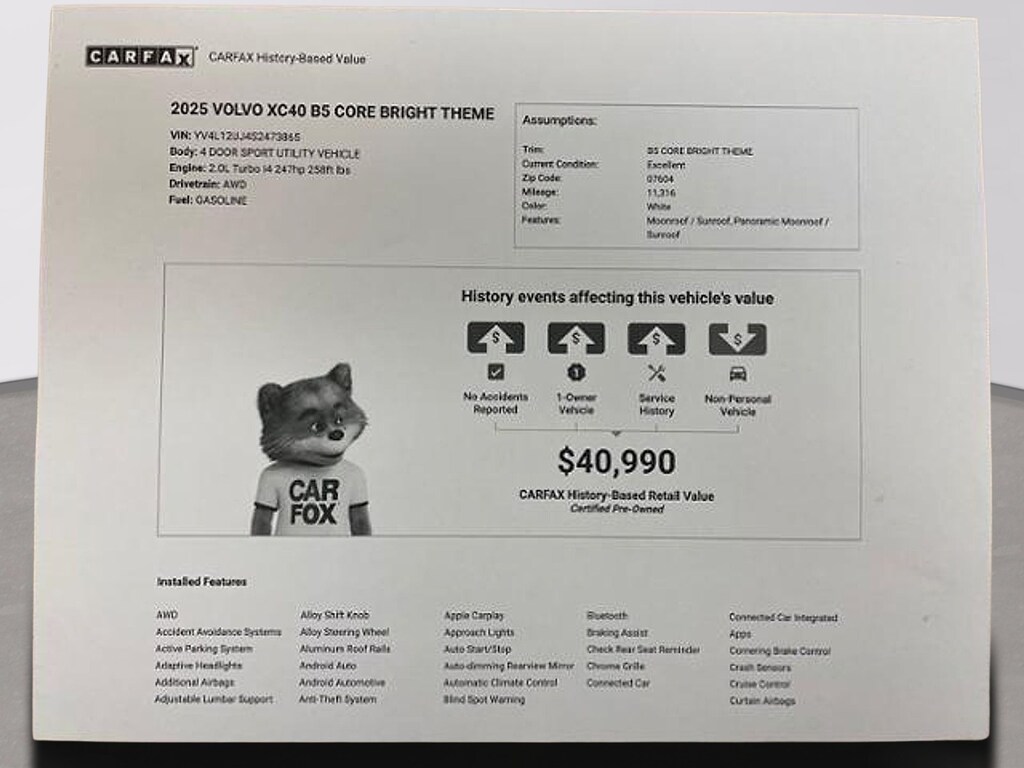 Certified 2025 Volvo XC40 Core Bright Theme SUV