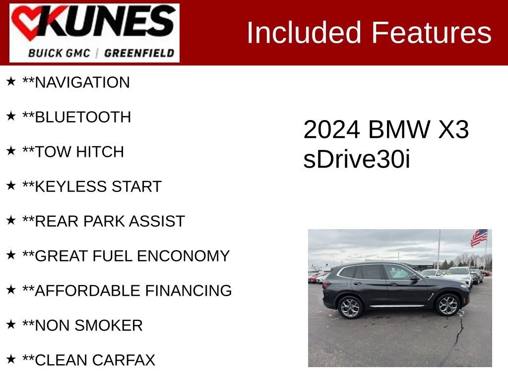 Used 2024 BMW X3 sDrive30i