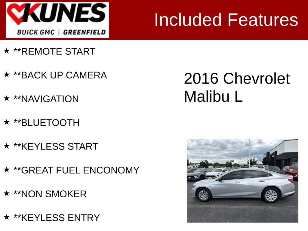 Used 2016 Chevrolet Malibu L Car