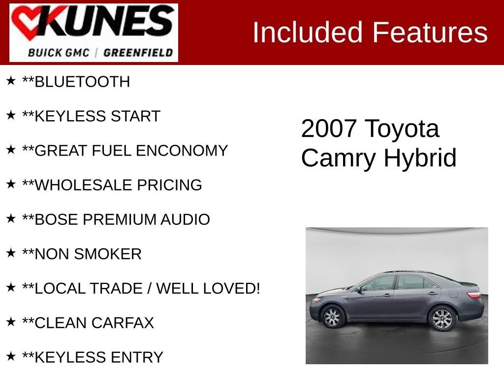 Used 2007 Toyota Camry Hybrid 4DR SDN Hybrid