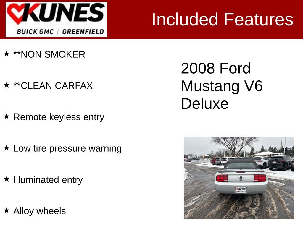 Used 2008 Ford Mustang Deluxe with VIN 1ZVHT84N785122185 for sale in Greenfield, WI