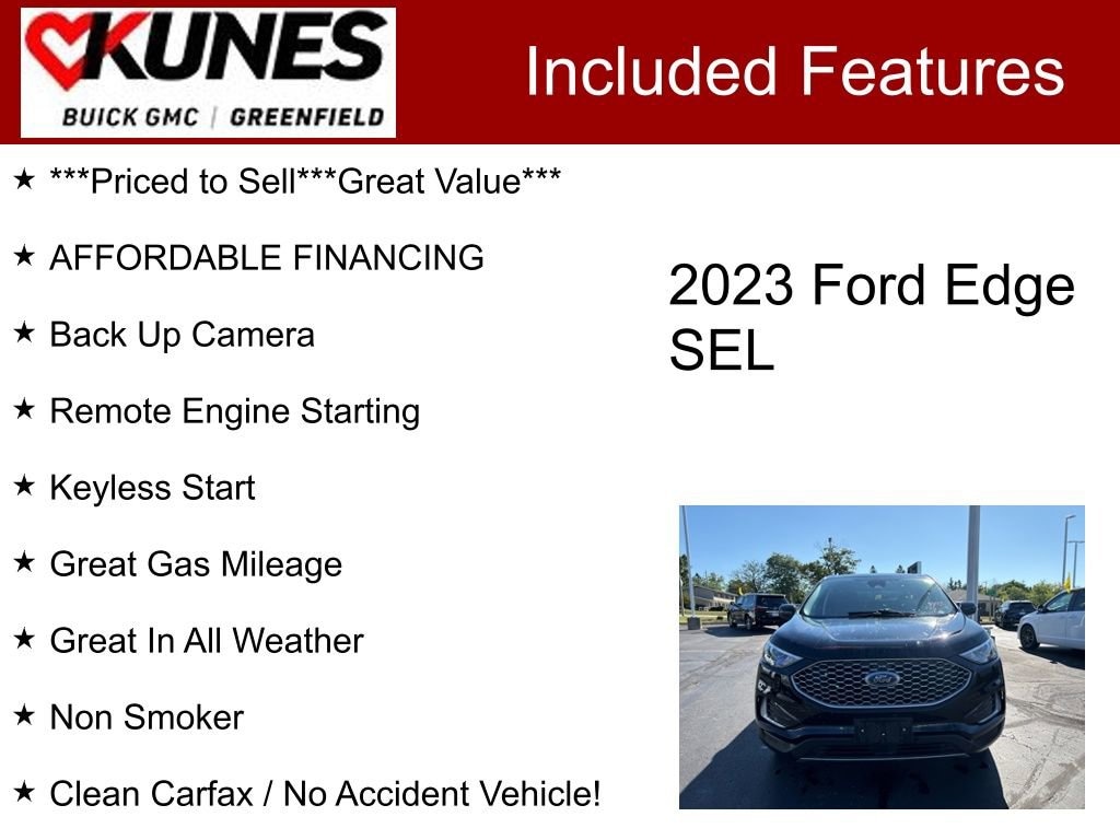 Used 2023 Ford Edge SEL with VIN 2FMPK4J97PBA20621 for sale in Greenfield, WI