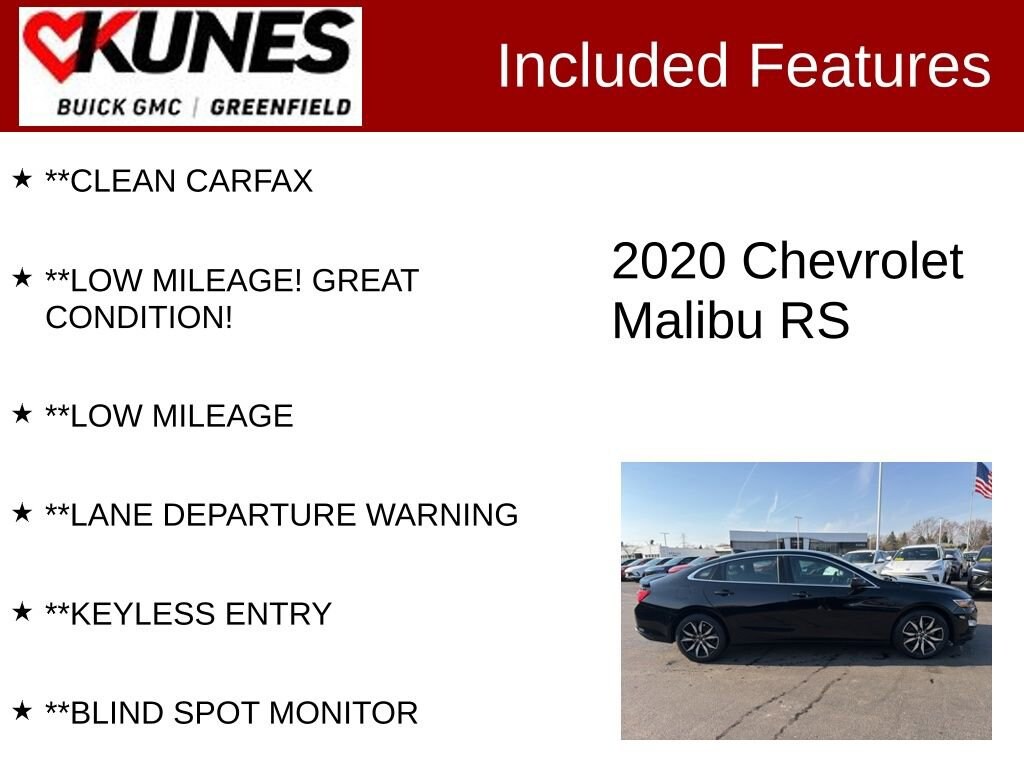 Used 2020 Chevrolet Malibu RS Car