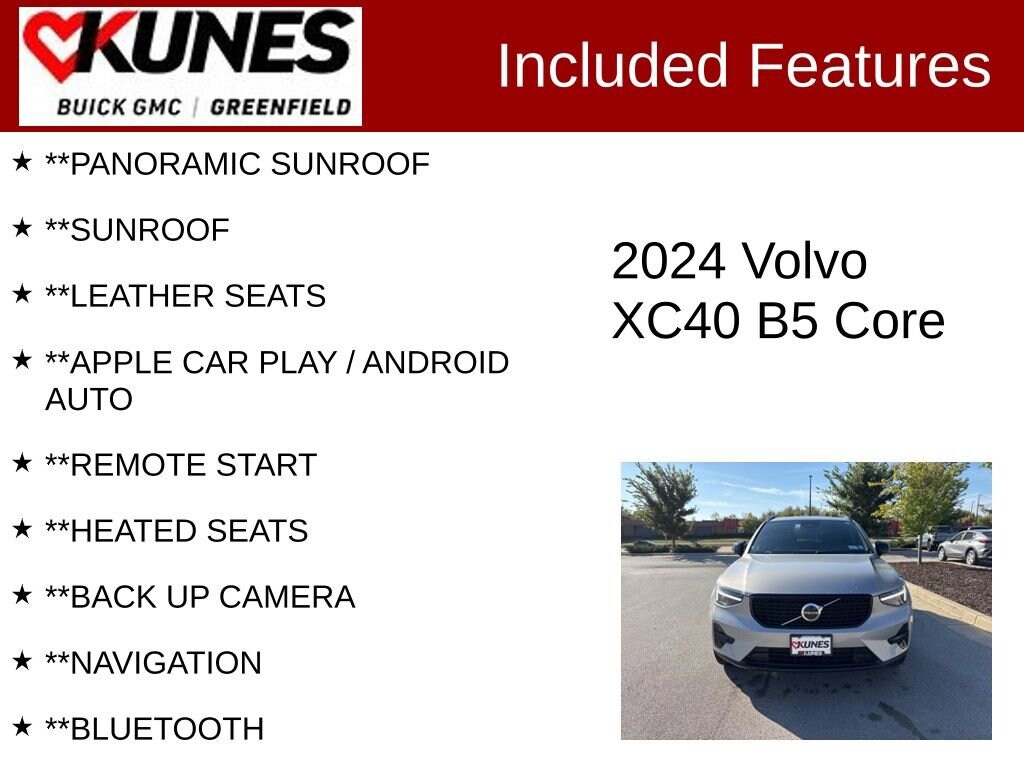 Used 2024 Volvo XC40 Core Bright Theme