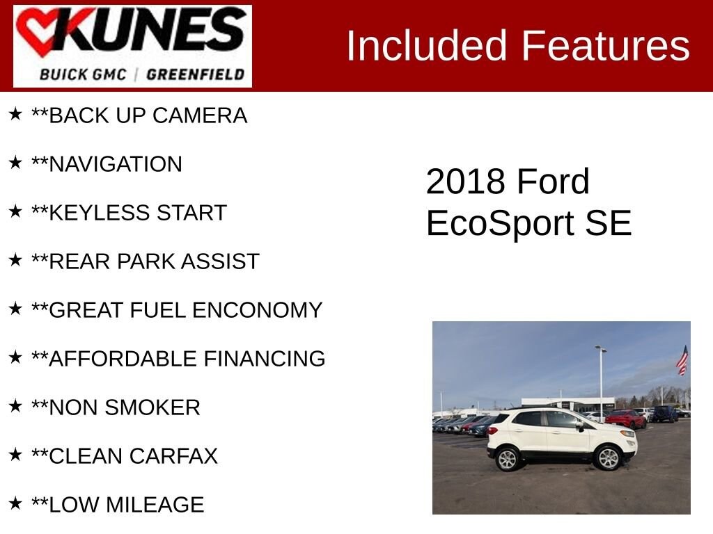 Used 2018 Ford EcoSport SE