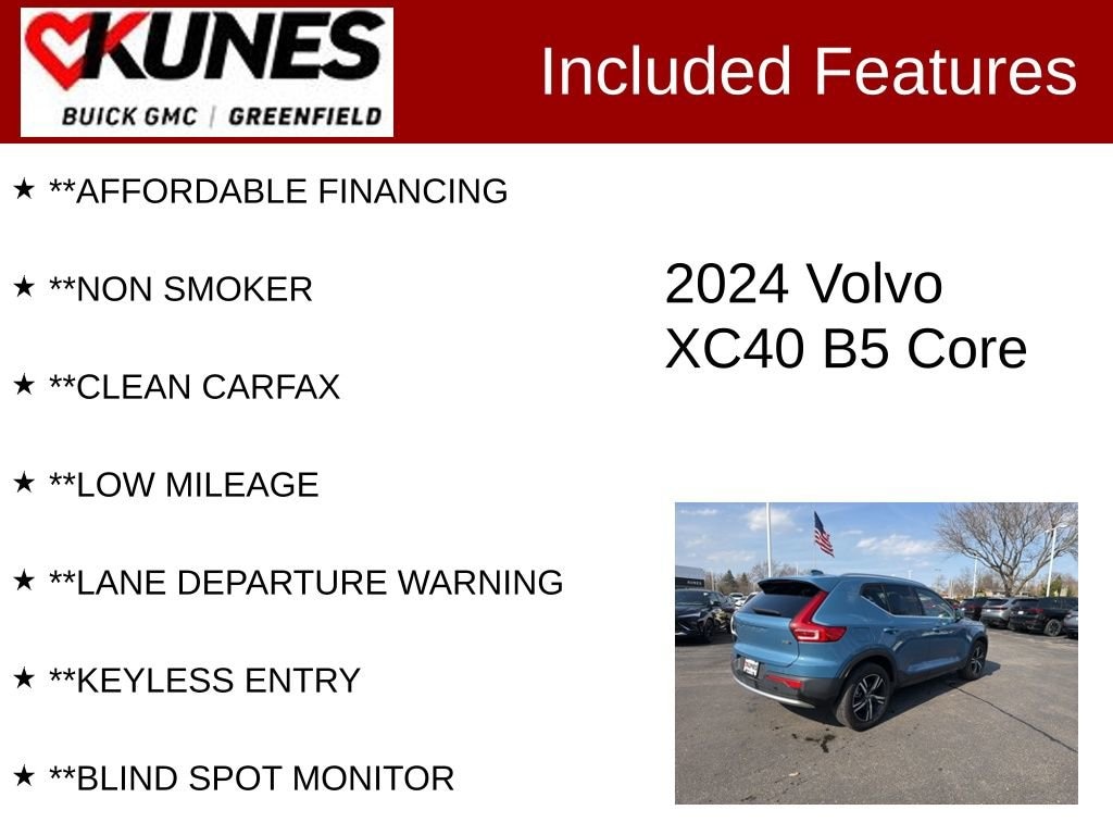 Used 2024 Volvo XC40 Core Bright Theme
