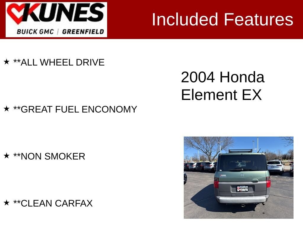 Used 2004 Honda Element EX with VIN 5J6YH28524L021583 for sale in Greenfield, WI