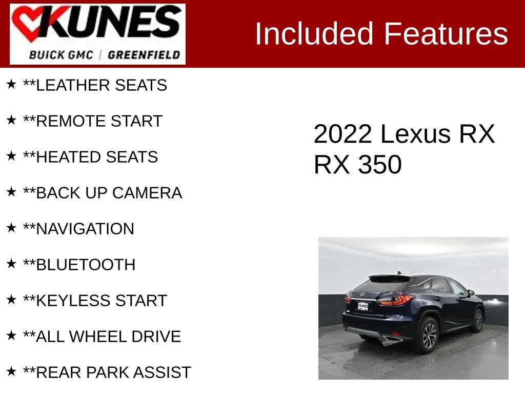 Used 2022 Lexus RX RX 350