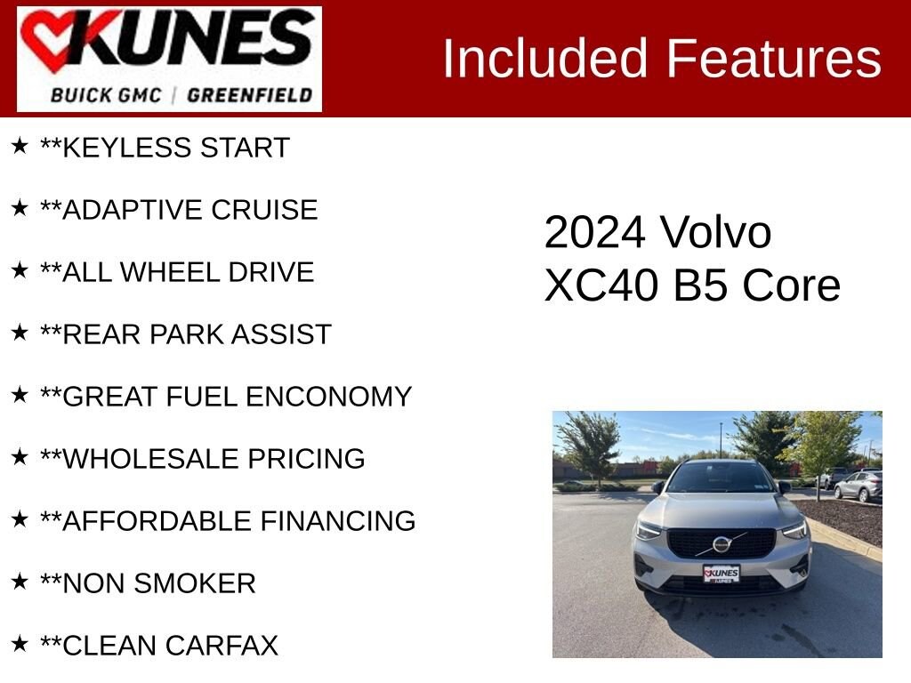 Used 2024 Volvo XC40 Core Bright Theme