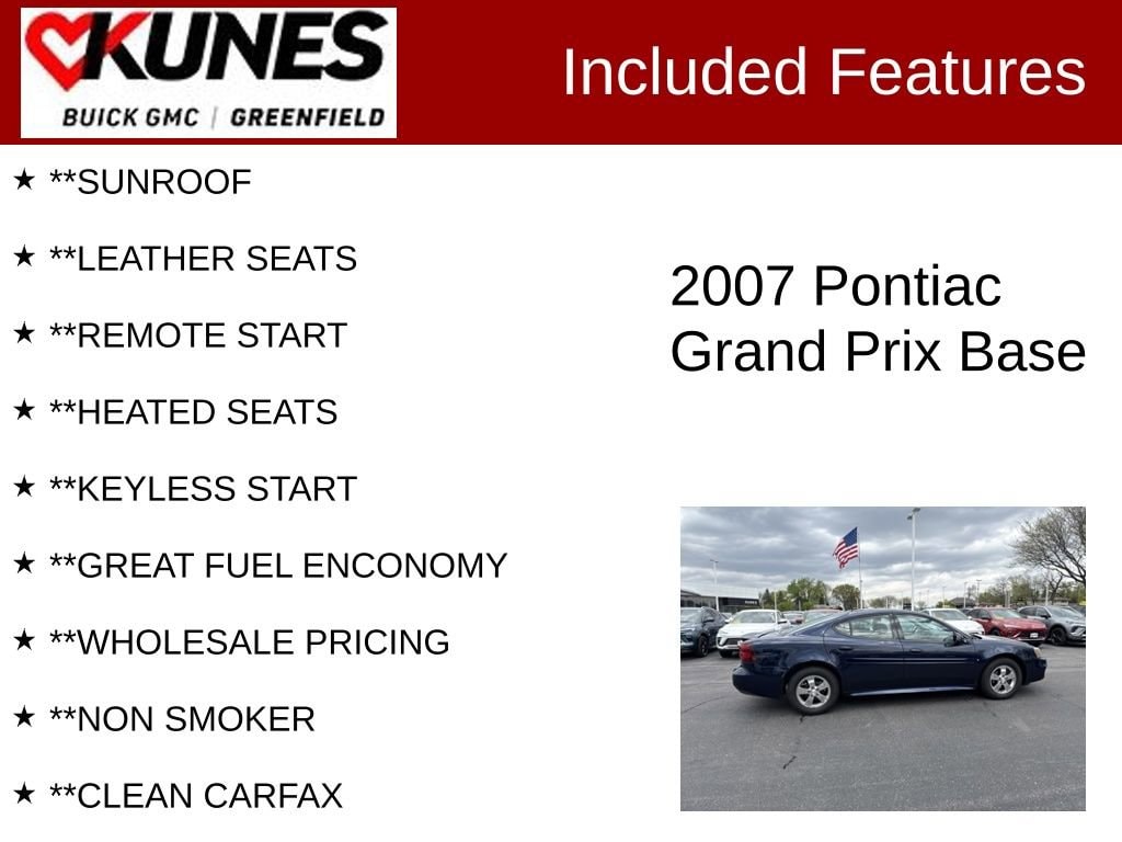 Used 2007 Pontiac Grand Prix GP with VIN 2G2WP582471208216 for sale in Greenfield, WI