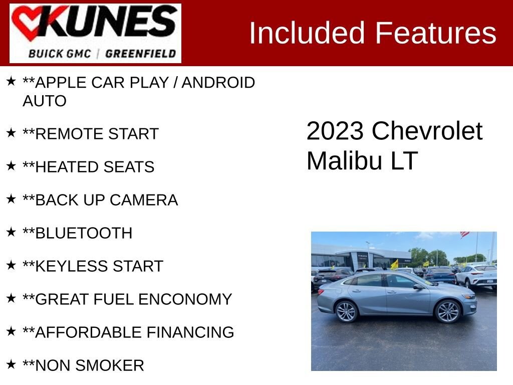 Used 2023 Chevrolet Malibu 1LT with VIN 1G1ZD5ST0PF193699 for sale in Greenfield, WI