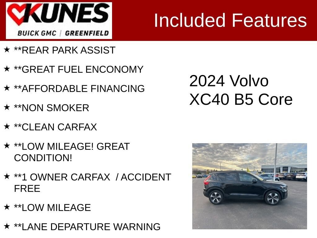 Used 2024 Volvo XC40 Core Bright Theme