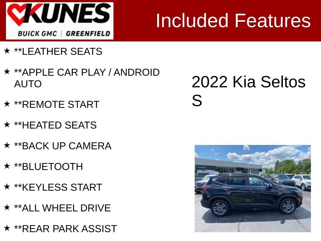 Used 2022 Kia Seltos S with VIN KNDEUCAA2N7300091 for sale in Greenfield, WI
