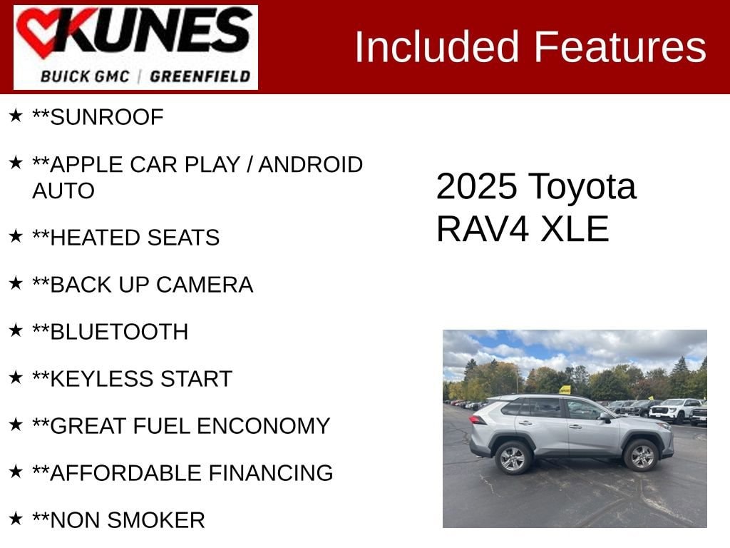 Used 2025 Toyota RAV4 XLE with VIN 2T3W1RFV0SC310664 for sale in Kansas City
