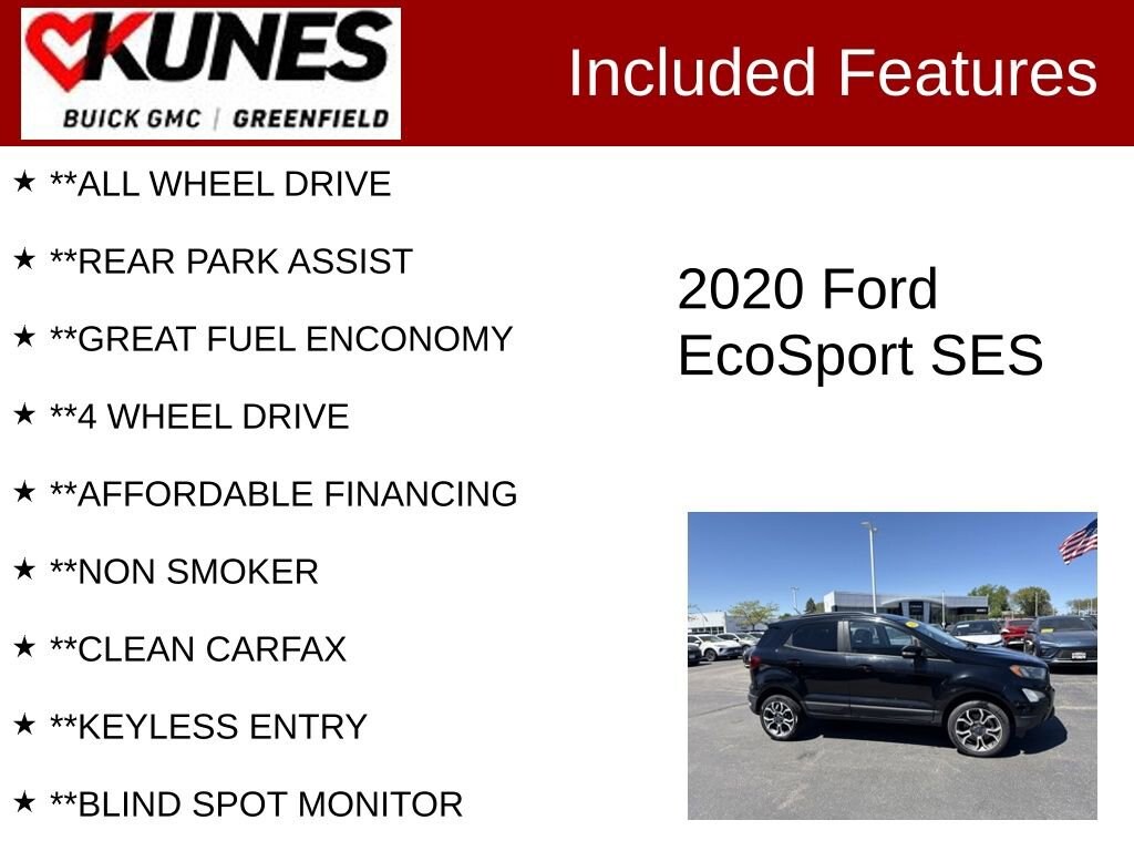 Used 2020 Ford EcoSport SES