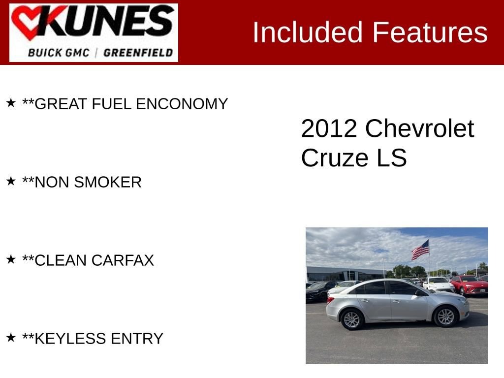 Used 2012 Chevrolet Cruze LS with VIN 1G1PC5SH4C7286512 for sale in Greenfield, WI
