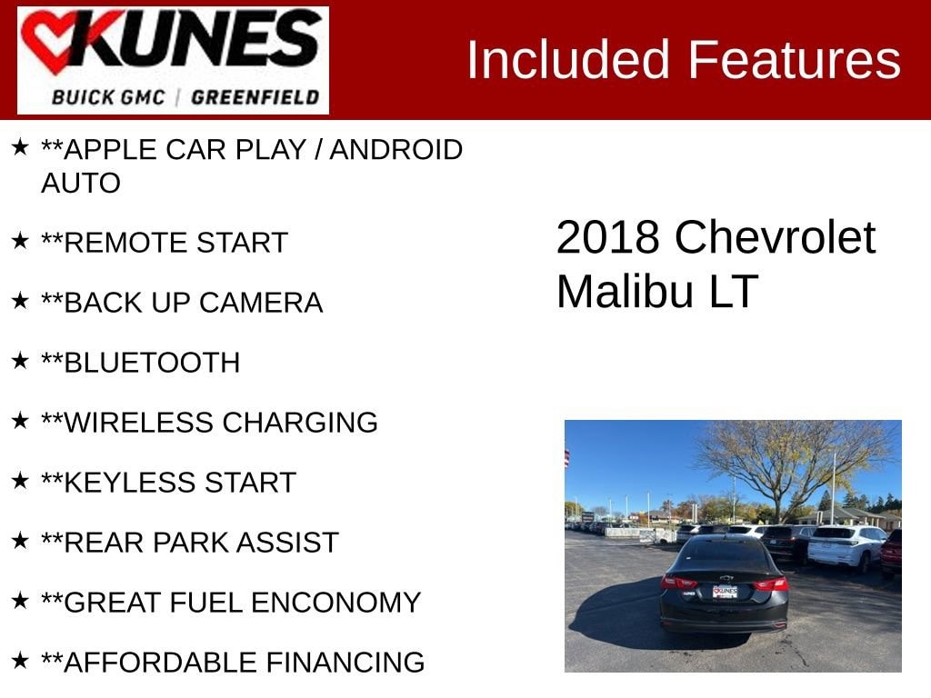 Used 2018 Chevrolet Malibu 1LT with VIN 1G1ZD5ST6JF273807 for sale in Greenfield, WI