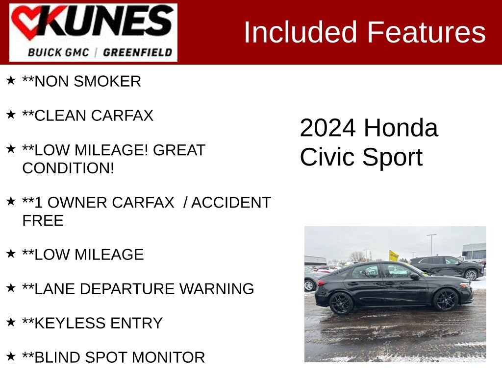 Used 2024 Honda Civic Hatchback Sport