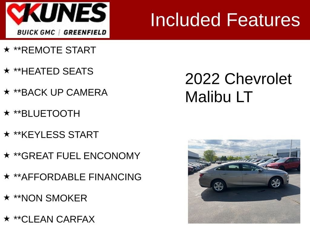Used 2022 Chevrolet Malibu LT Car