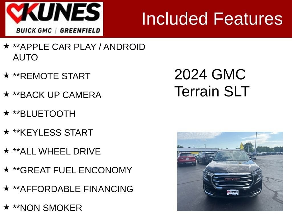 Used 2024 GMC Terrain SLT with VIN 3GKALVEG1RL186926 for sale in Greenfield, WI