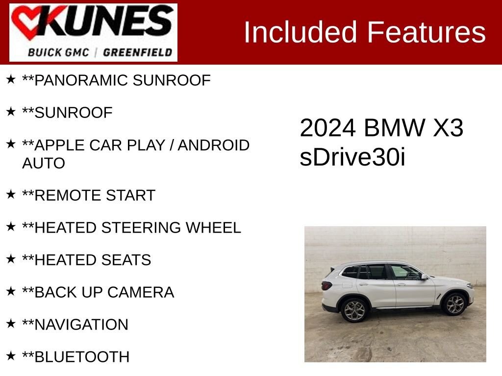 Used 2024 BMW X3 sDrive30i