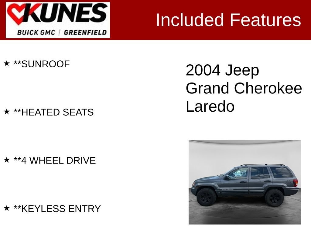 Used 2004 Jeep Grand Cherokee Laredo with VIN 1J8GW48S94C263689 for sale in Greenfield, WI