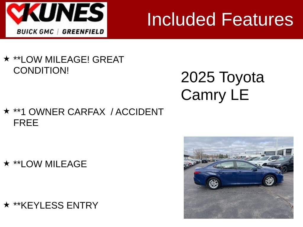 Used 2025 Toyota Camry LE