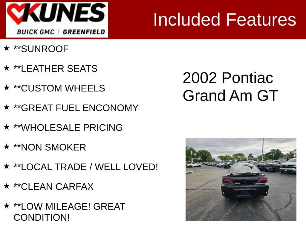 Used 2002 Pontiac Grand Am GT with VIN 1G2NW52E22M709930 for sale in Greenfield, WI