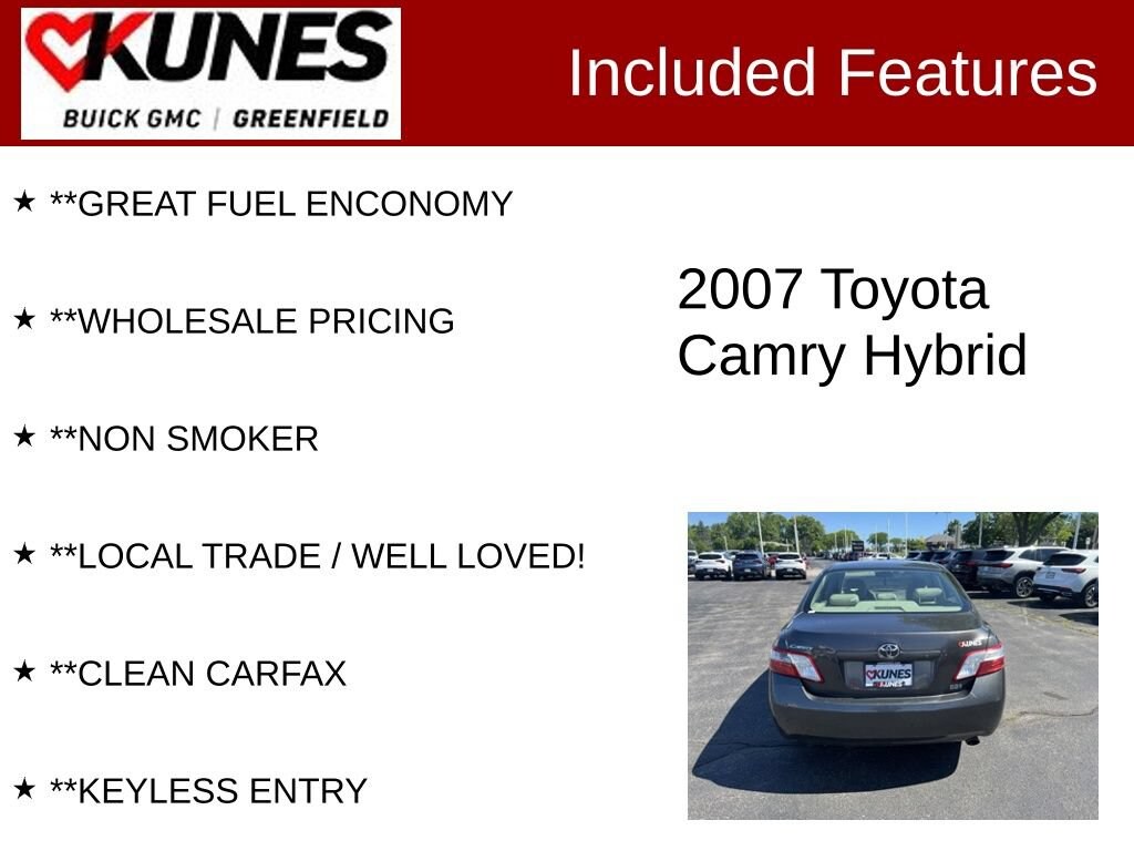 Used 2007 Toyota Camry Hybrid 4DR SDN Hybrid