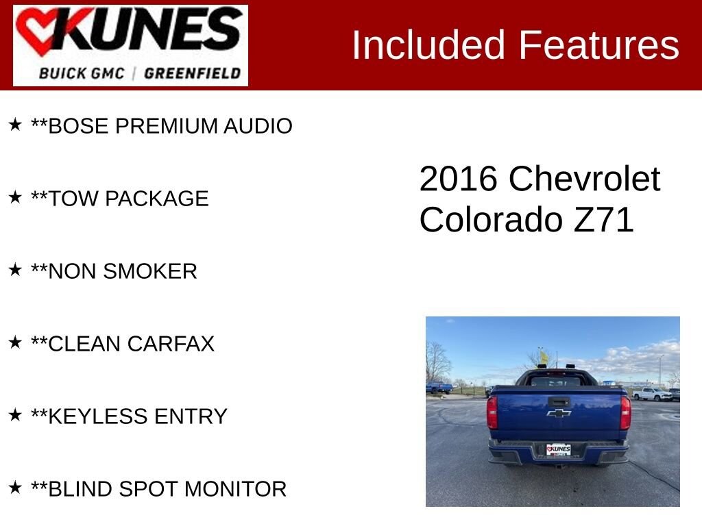 Used 2016 Chevrolet Colorado 4WD Z71 Truck