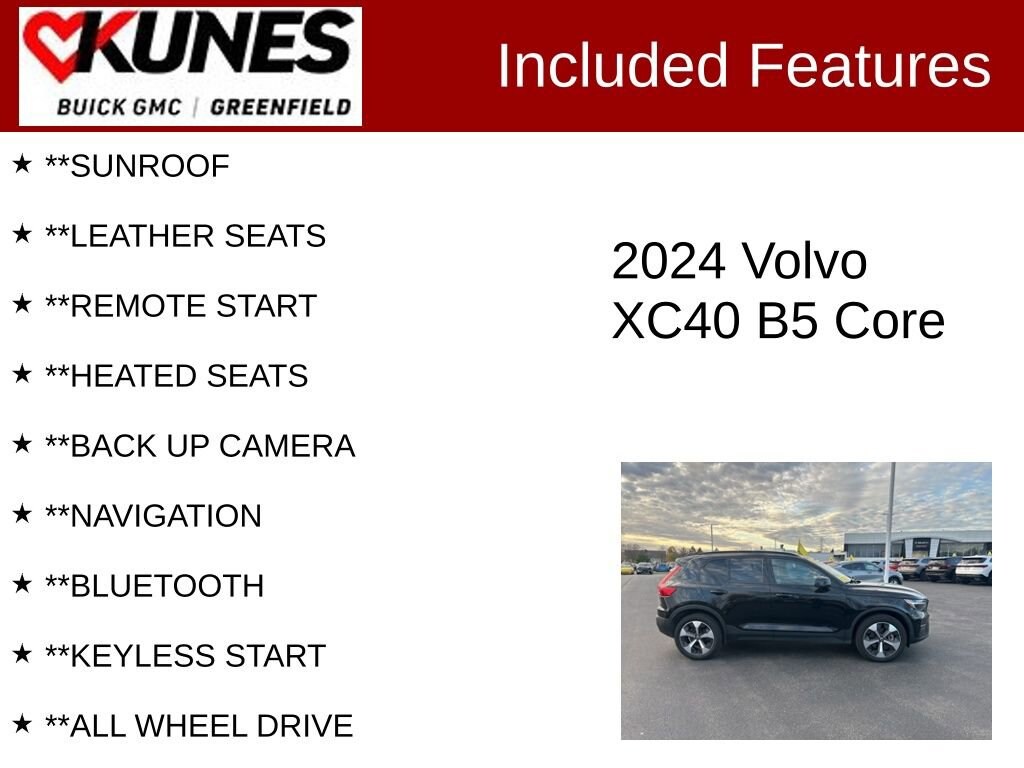 Used 2024 Volvo XC40 Core Bright Theme