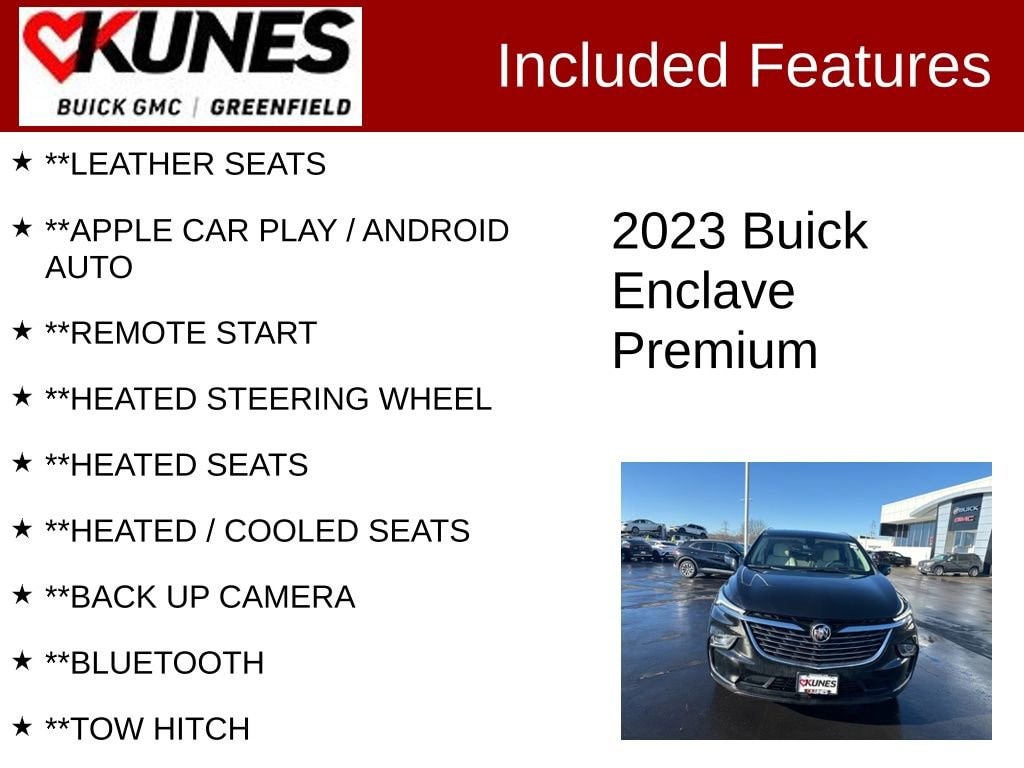 Used 2023 Buick Enclave Premium with VIN 5GAERCKW8PJ269349 for sale in Greenfield, WI