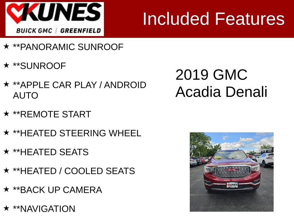 Used 2019 GMC Acadia Denali SUV