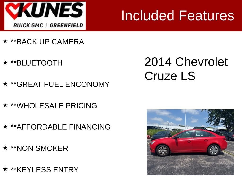 Used 2014 Chevrolet Cruze LS with VIN 1G1PA5SG4E7127585 for sale in Greenfield, WI