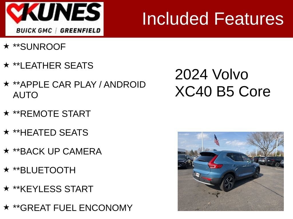 Used 2024 Volvo XC40 Core Bright Theme