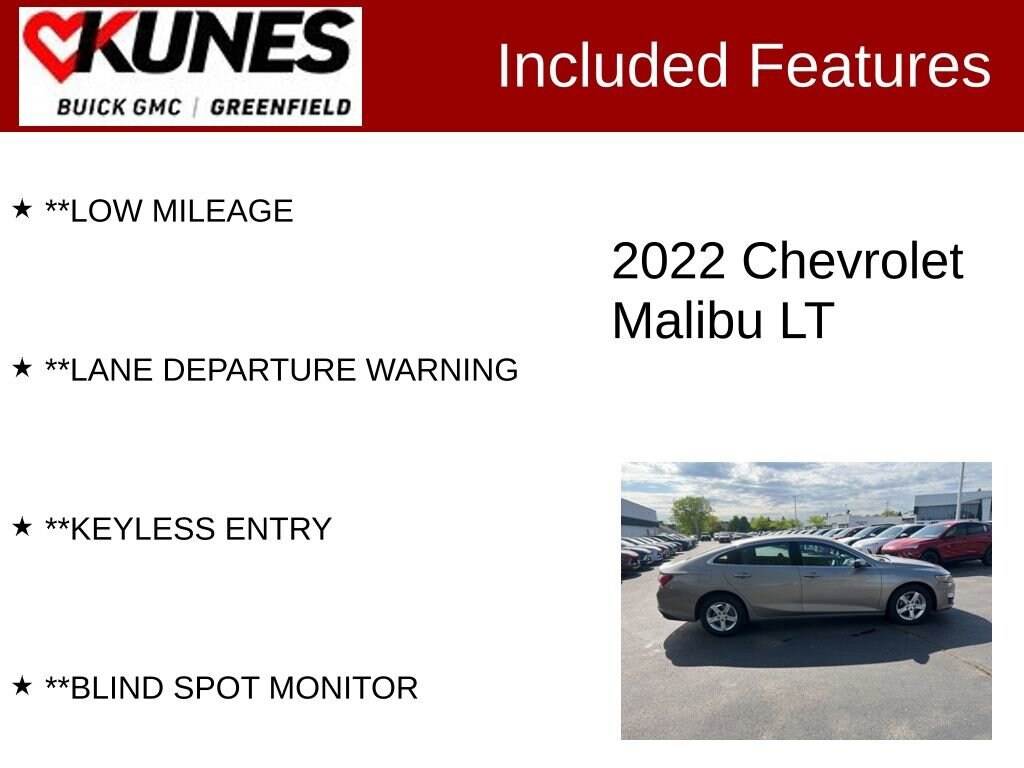 Used 2022 Chevrolet Malibu LT Car