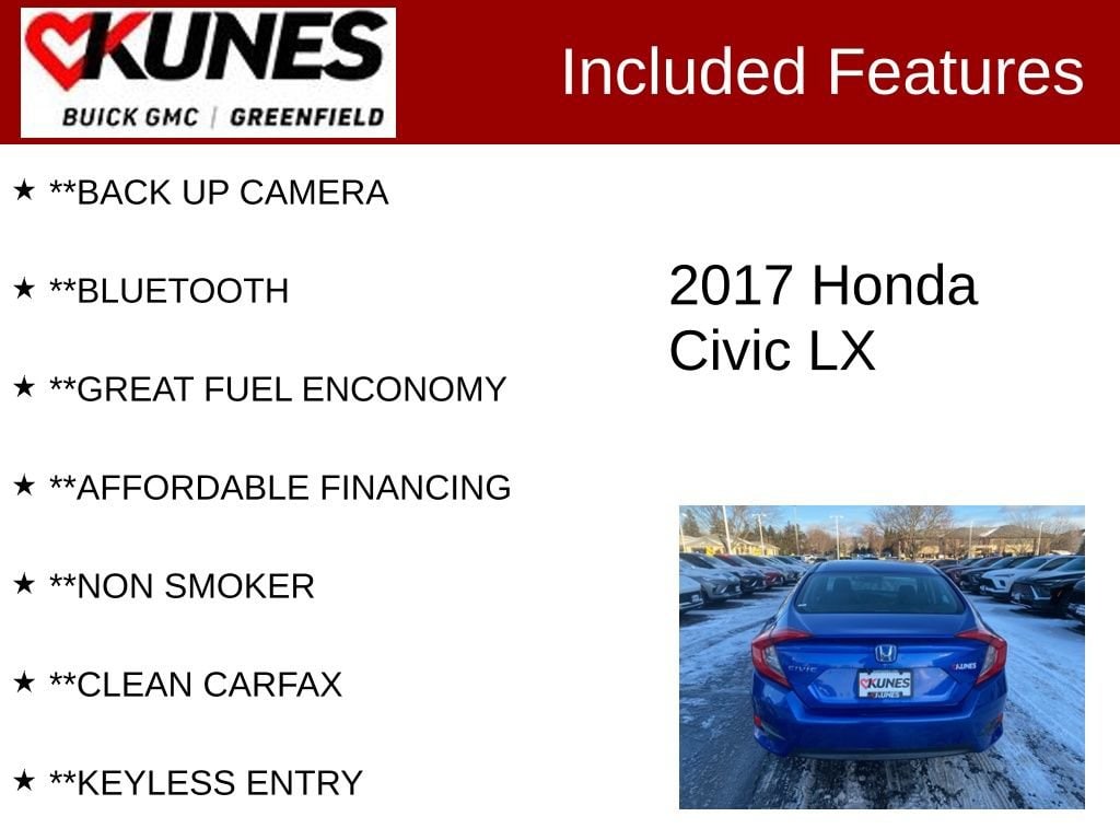 Used 2017 Honda Civic Sedan LX