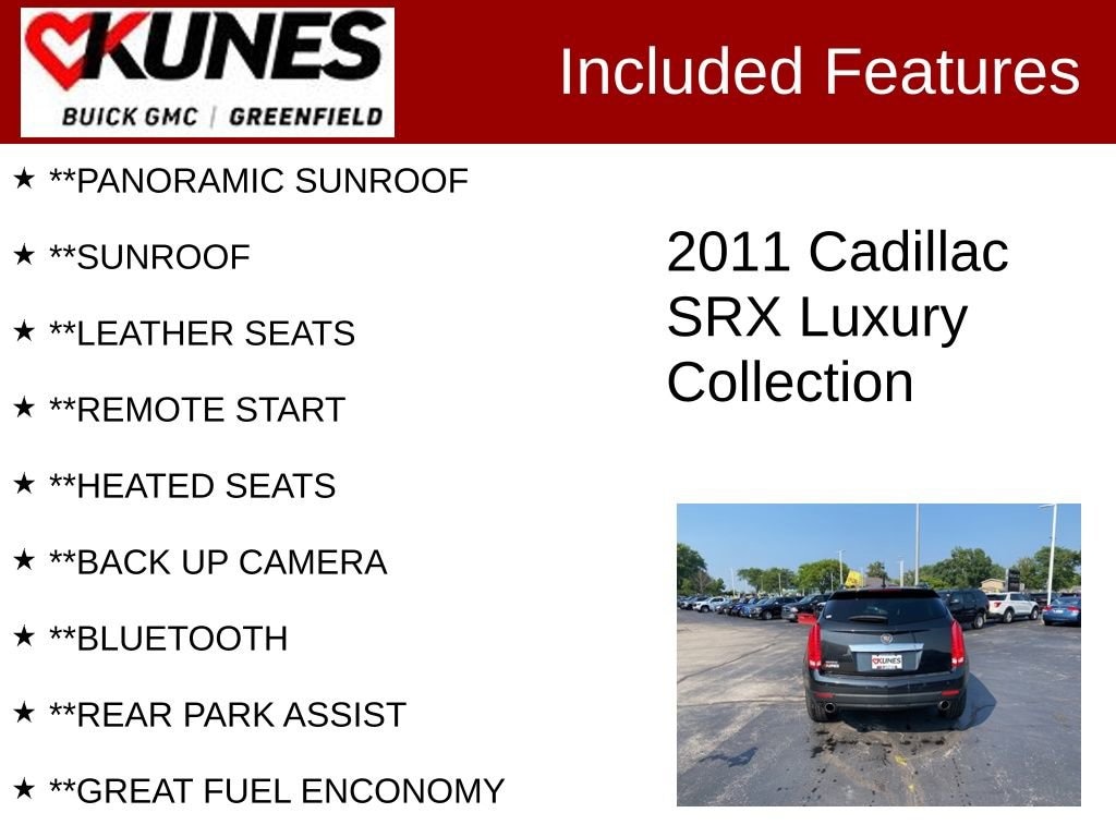 Used 2011 Cadillac SRX Luxury Collection with VIN 3GYFNAEY3BS583749 for sale in Greenfield, WI